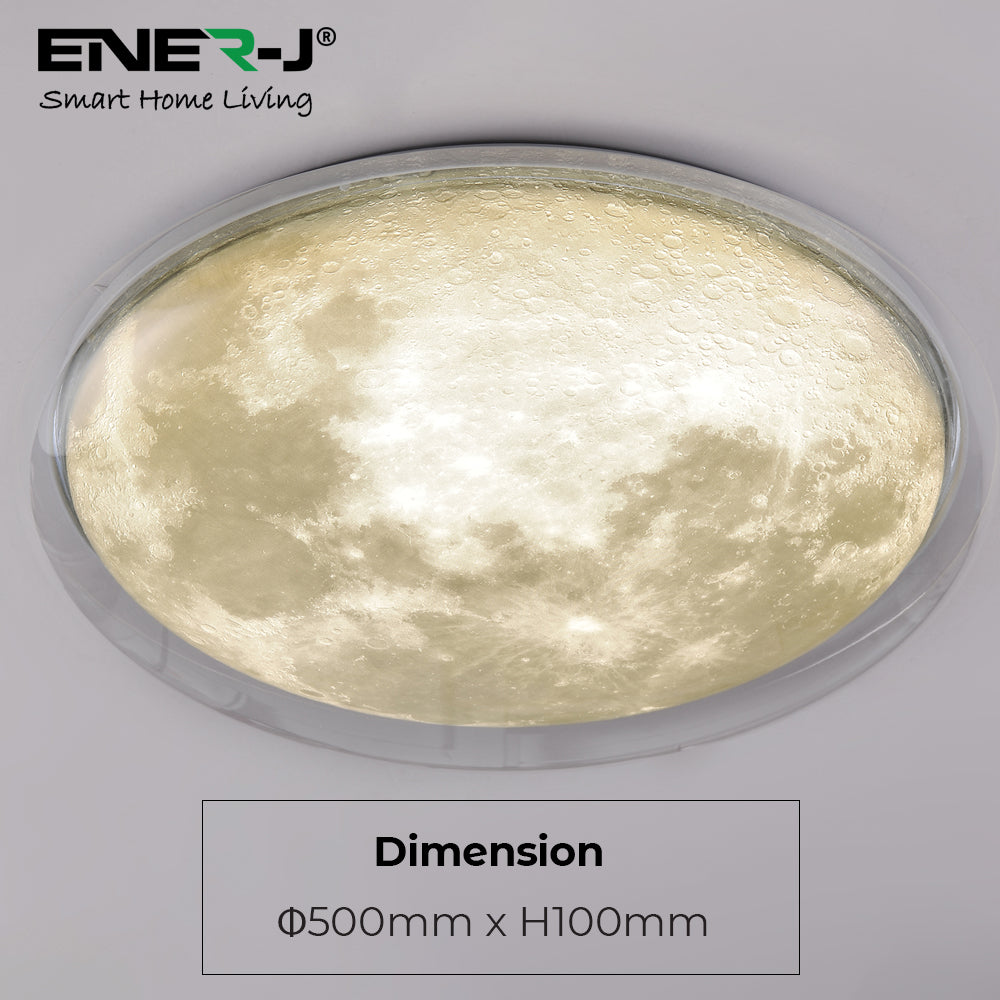 Ener-j T599 72W Double layer Moon Ceiling/Wall Light, CCT & Dimming through Remote, IP20