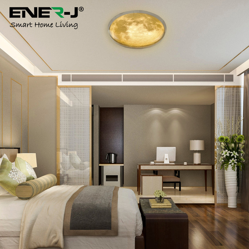 Ener-j T599 72W Double layer Moon Ceiling/Wall Light, CCT & Dimming through Remote, IP20