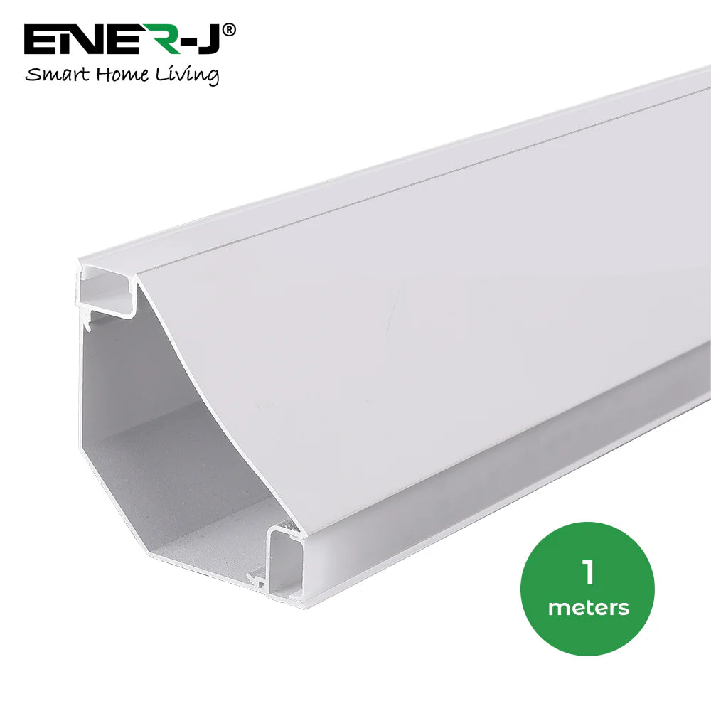 Ener-j T650 Gypsum LED Cove Light 45 Degree Corner Aluminum Profile- White, 1 Metre Pack of 2