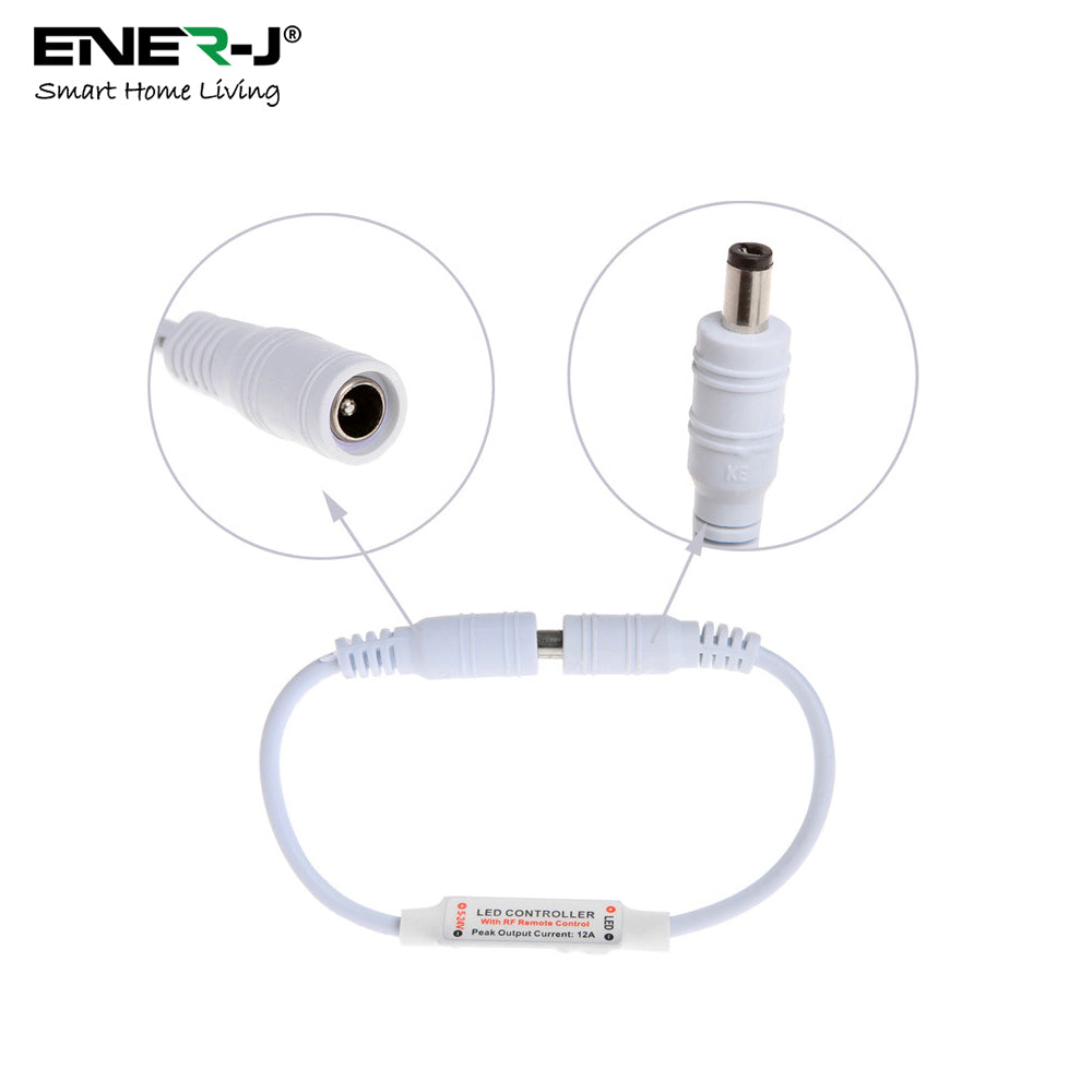 Ener-j T680 RF Mini Dimming Controller with 11 Key Remote for Single Colour 12V/24V LED Strip Lights