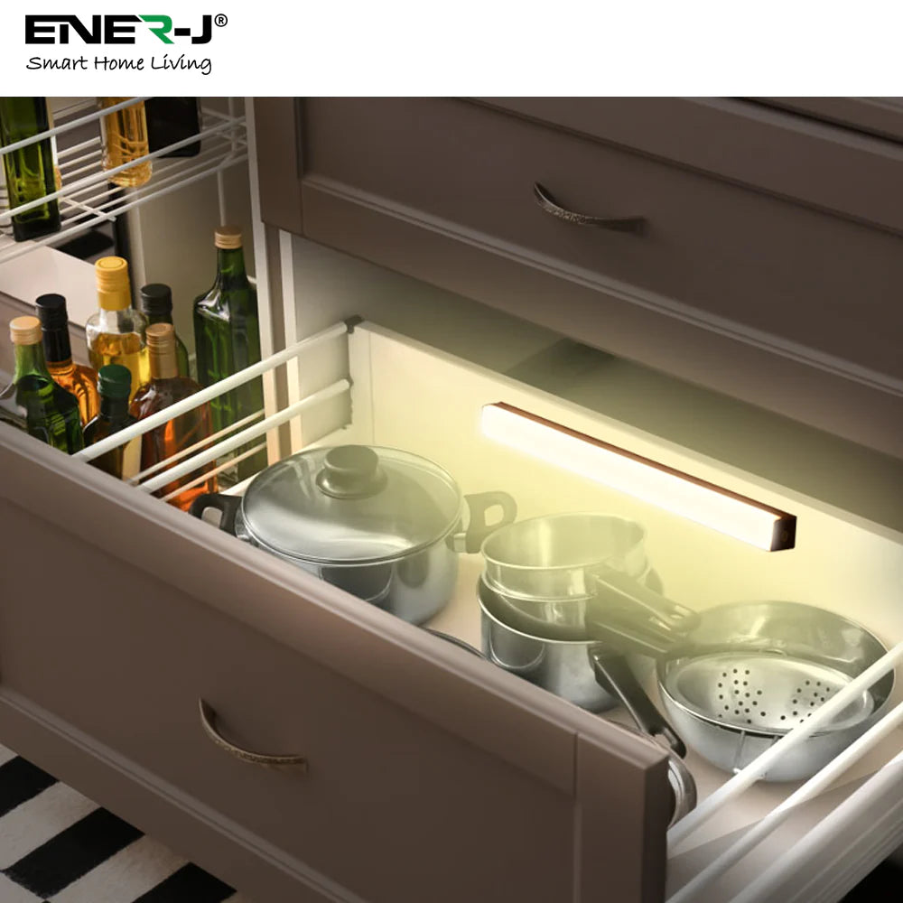 Ener-j T727-2 Rechargeable Sensor Cabinet Lights, Infrared + Light Sensor, 2W, 10 LEDs Pack of 2