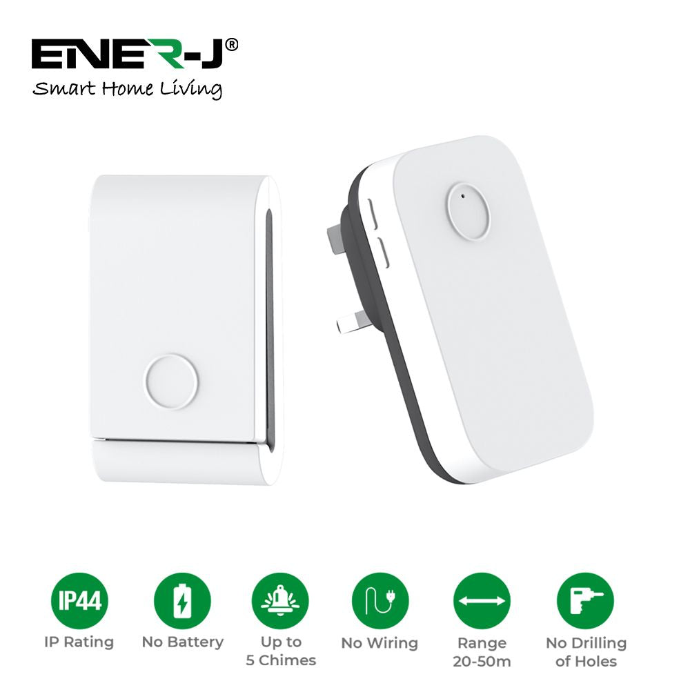 Enerj WS1077 Wireless Kinetic Doorbell and Chime