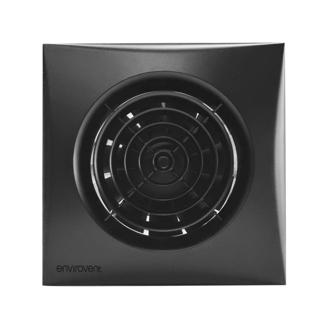 Envirovent SIL100HT-B 4" Silent Black Bathroom Extractor Fan with Humidistat and Timer