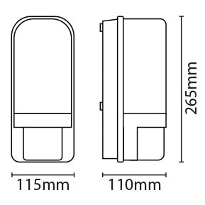 Eterna BLEDBK 7W LED Bulkhead Black