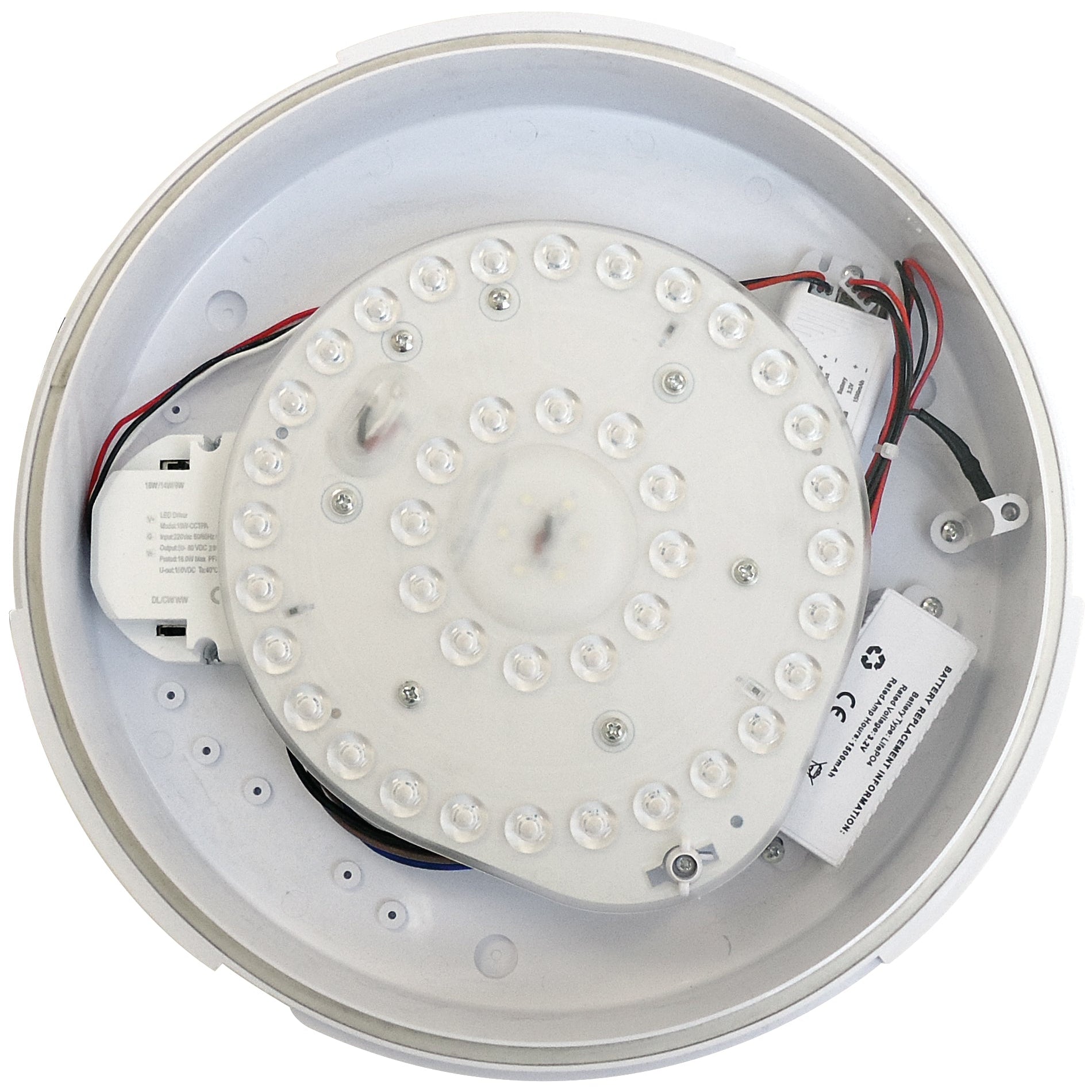 Eterna CHA18SD Power and CT Selectable Ceiling/Wall Light w/ Step-Dim Microwave White