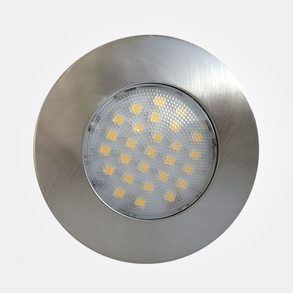 Eterna CLEDCIR 1.7W LED Recessed Cabinet Light Brushed Nickel 3000K