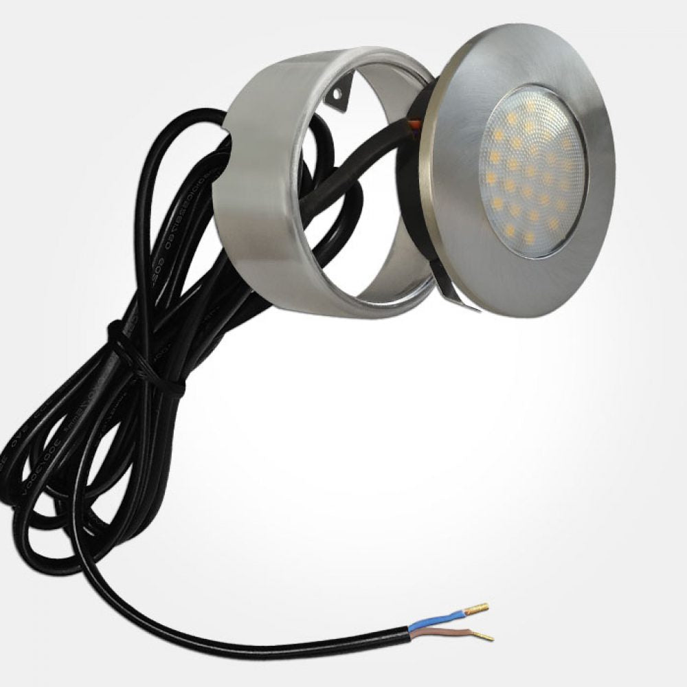 Eterna CLEDCIR 1.7W LED Recessed Cabinet Light Brushed Nickel 3000K