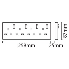 Eterna CONVERT4 Converter Socket 1/2/4 Gang White