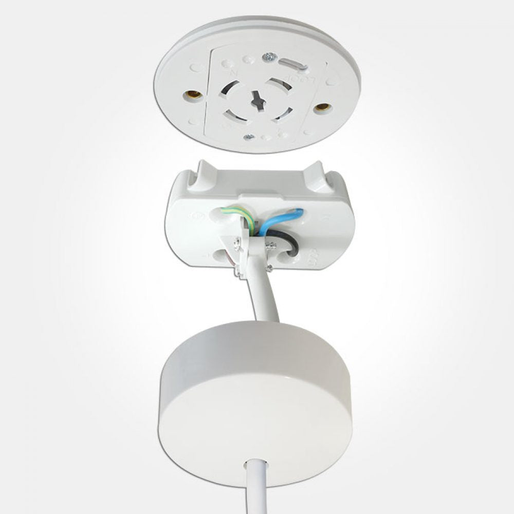 Eterna CR10PW Plug In Ceiling Rose - Prewired 2mtr 4 Core Flex White