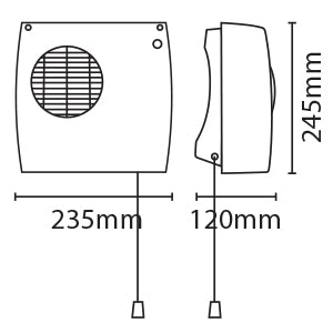 Eterna DFH2KW 2kW Adjustable Downflow Heater White