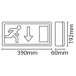 Eterna EXIT3MLED Maintained LED Emergency Exit Box Sign