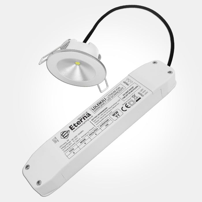 Eterna KEM3LIDL Li-Ion Emergency LED Downlight White