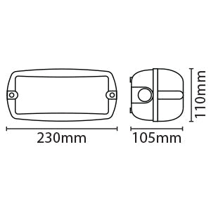 Eterna KRECBOPL 10W LED Bulkhead with Opal Diffuser Black