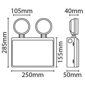 Eterna KTWINSPLI Li-Ion LED Emergency Twin spot White