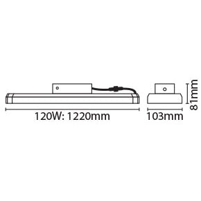 Eterna LEDLBAY120 120W LED Linear Fitting Black