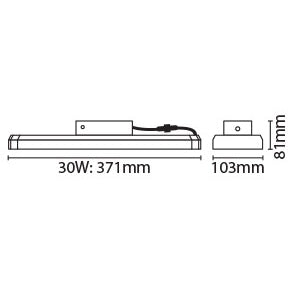 Eterna LEDLBAY30 30W LED Linear Fitting Black