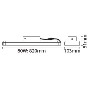 Eterna LEDLBAY80 80W LED Linear Fitting Black