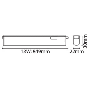 Eterna LINKCS13 13W Colour Selectable LED Linkable Linear Light Fitting White