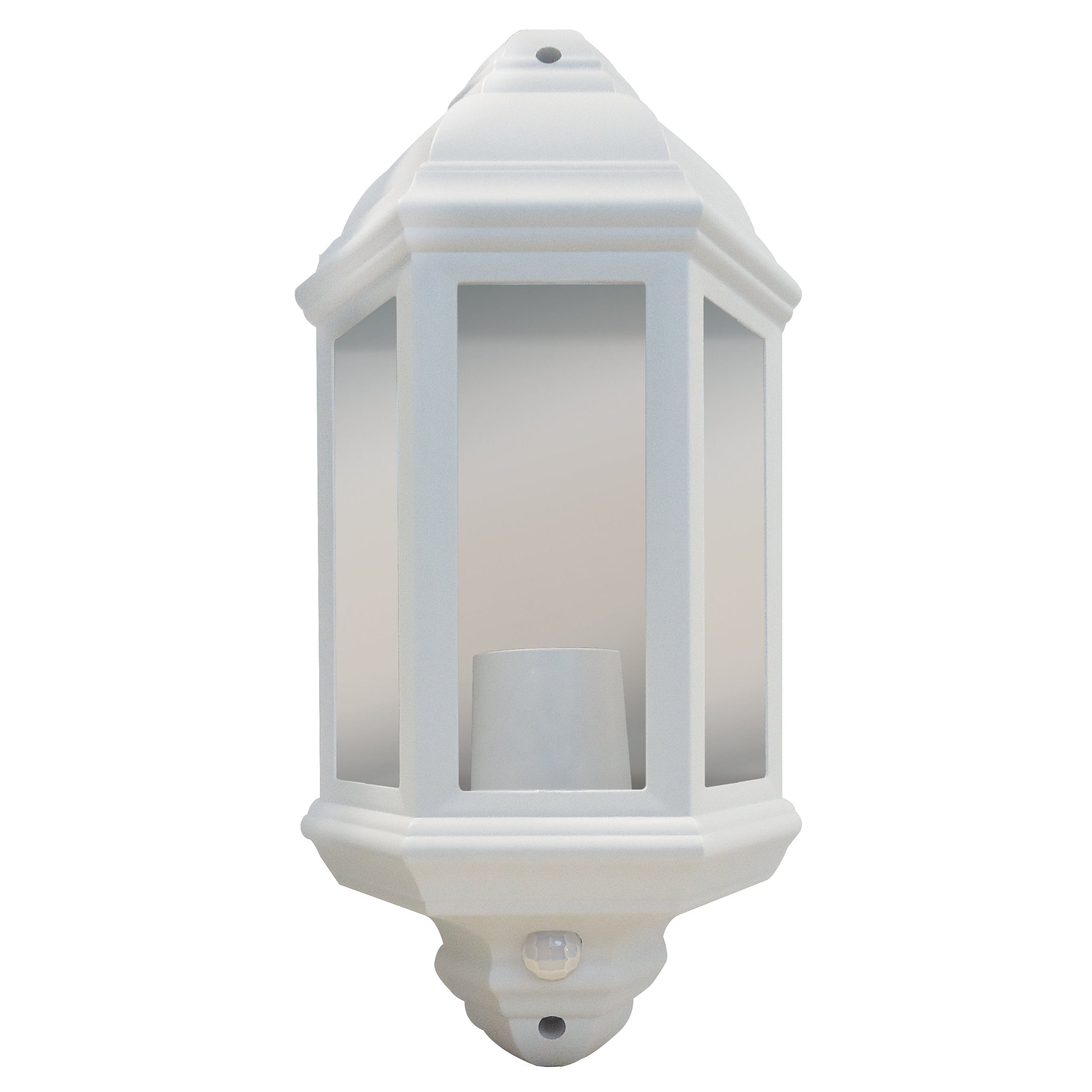 Eterna PIRHL60WH 60W Half Lantern with 120º PIR White