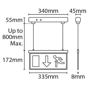 Eterna SIGNLEDEM3 LED Emergency Exit Drop Sign White