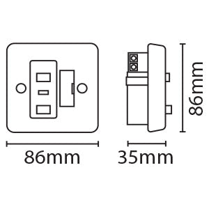 Eterna SSRCDWH Single Fused RCD Spur White