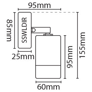 Eterna SSWLDIR Stainless Steel Adjustable Wall Light Stainless Steel