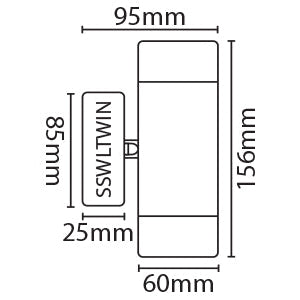 Eterna SSWLTWIN Stainless Steel Twin Wall Light Silver