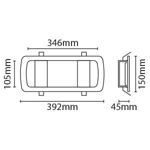 Eterna Semi-Recessed Emergency LED Bulkhead Frame