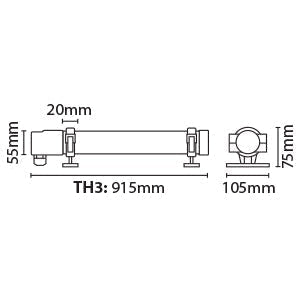 Eterna TH3 3FT 180W Tubular Heater White