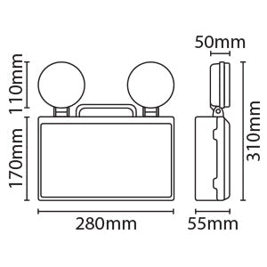 Eterna TSPOTLIP20 LED Emergency Twinspot Fitting White