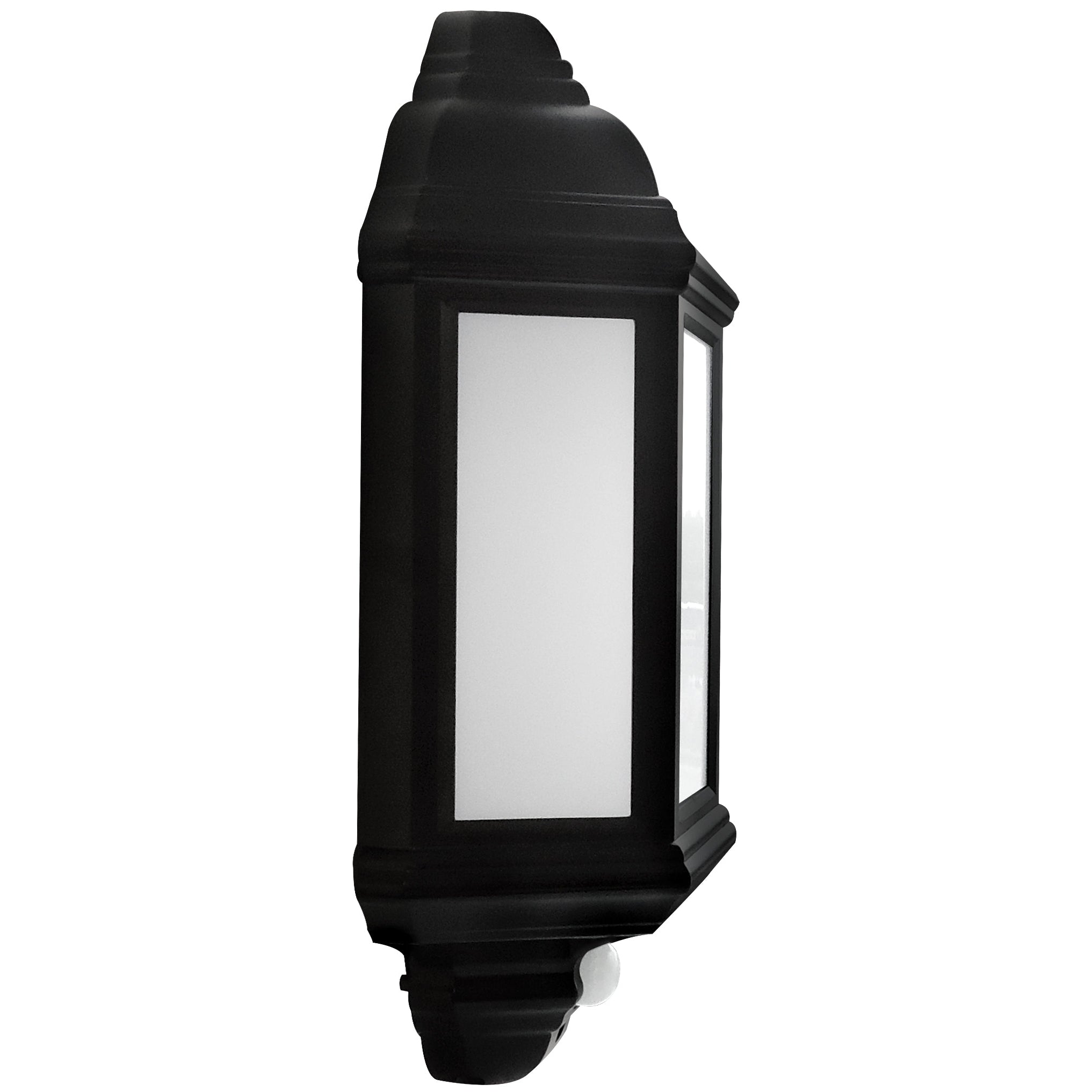 Eterna VECOHPIRBK 7W LED Half Lantern PIR Black