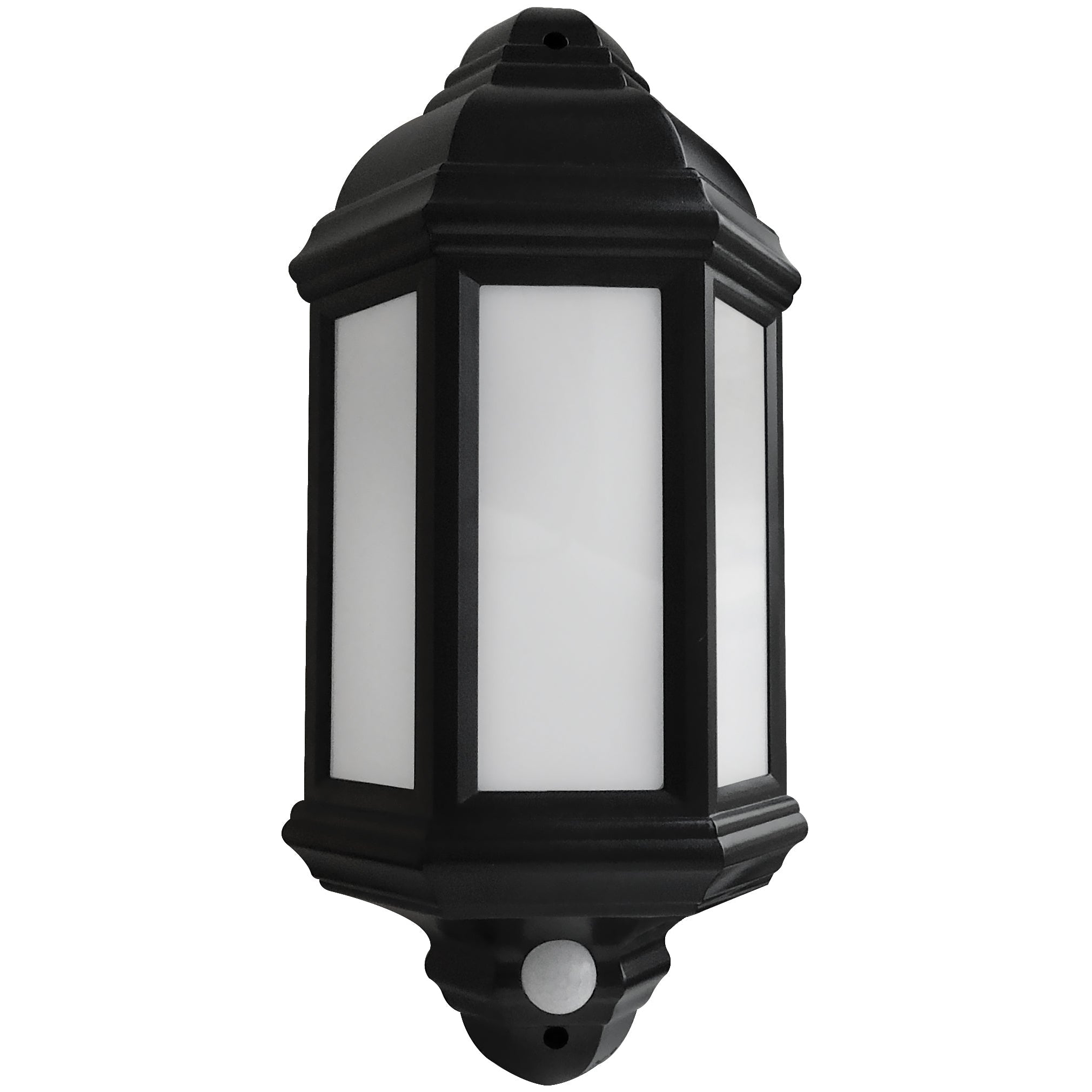 Eterna VECOHPIRBK 7W LED Half Lantern PIR Black