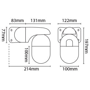Eterna WELLBKSTD Wellglass LED IP65 Bulkhead Black
