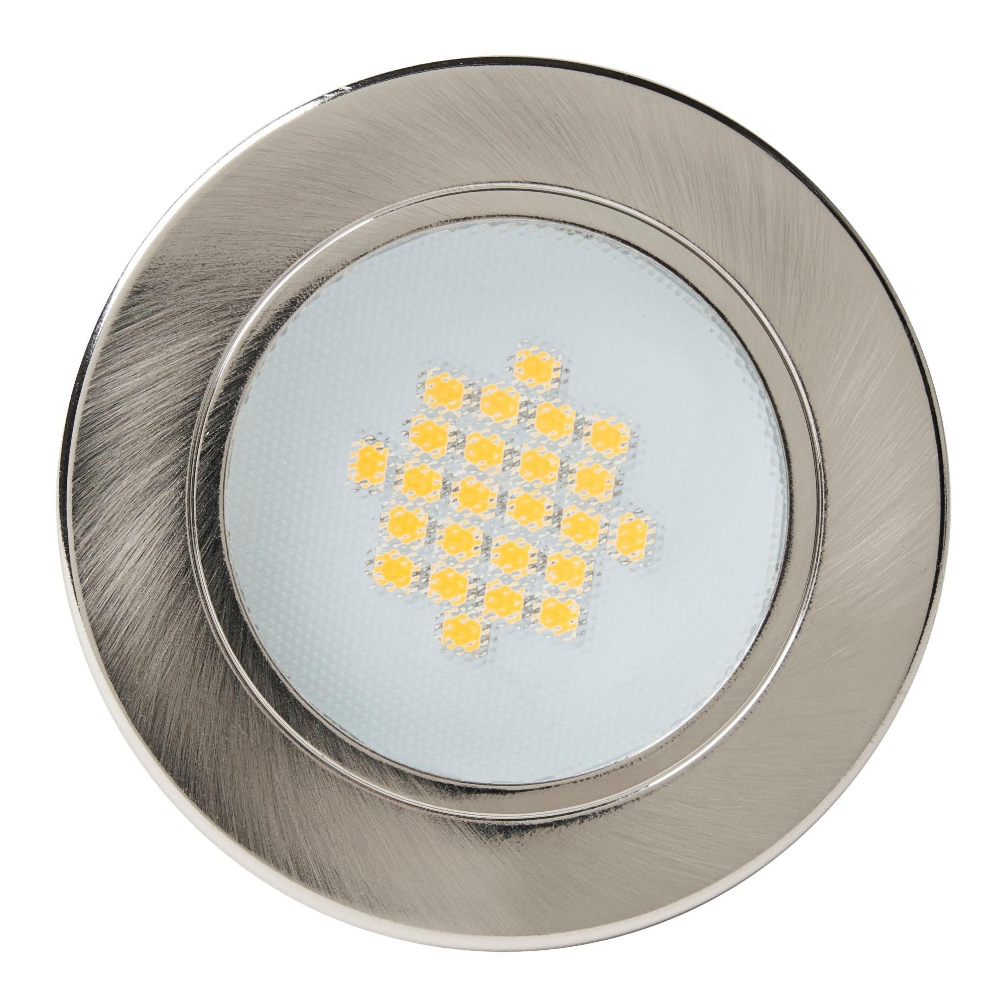 Forum CUL-25317 Pozza Circular Recessed Warm White Under Kitchen Cabinet Light - Satin Nickel