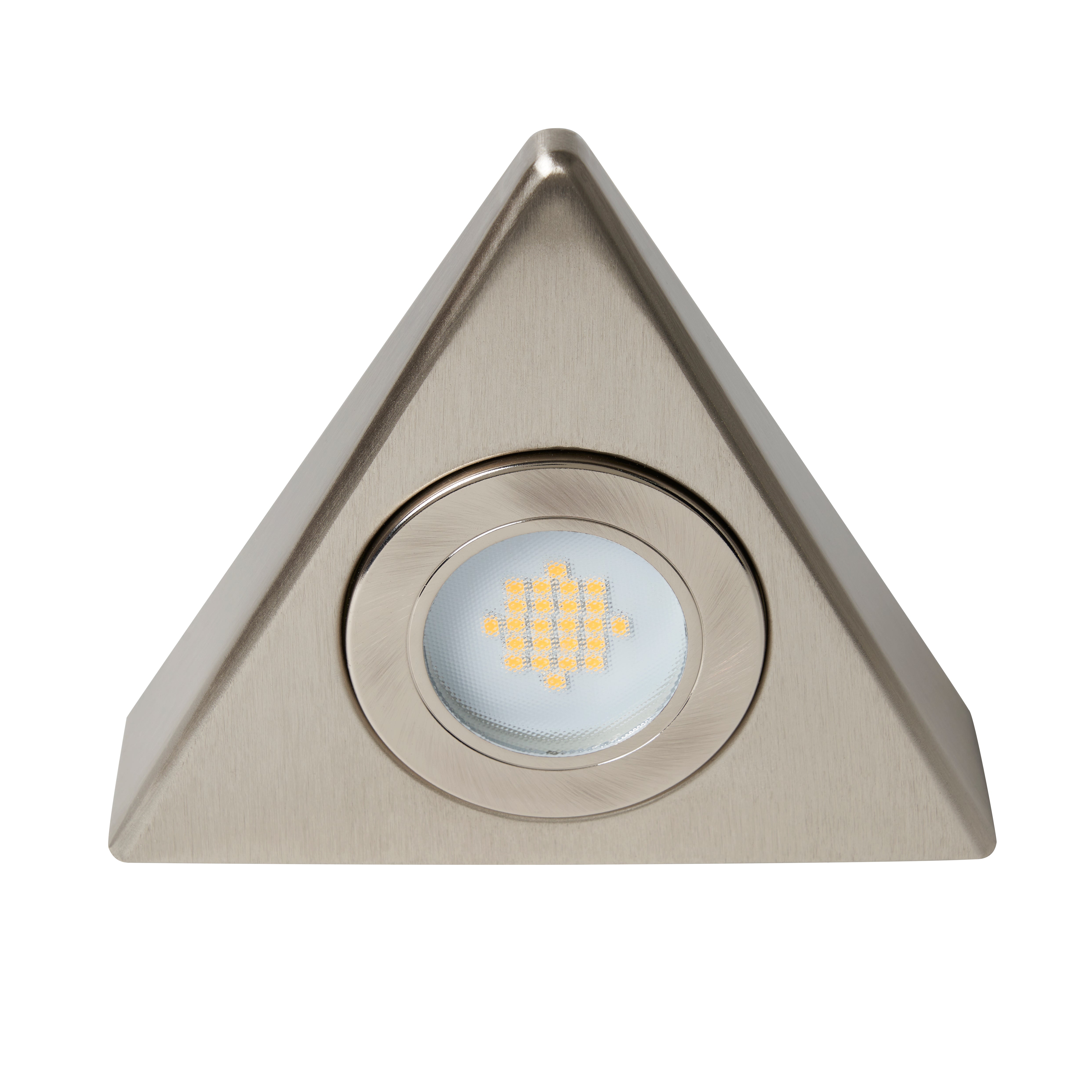 Forum CUL-25319 Fonte Triangular Warm White Under Kitchen Cabinet Light - Satin Nickel