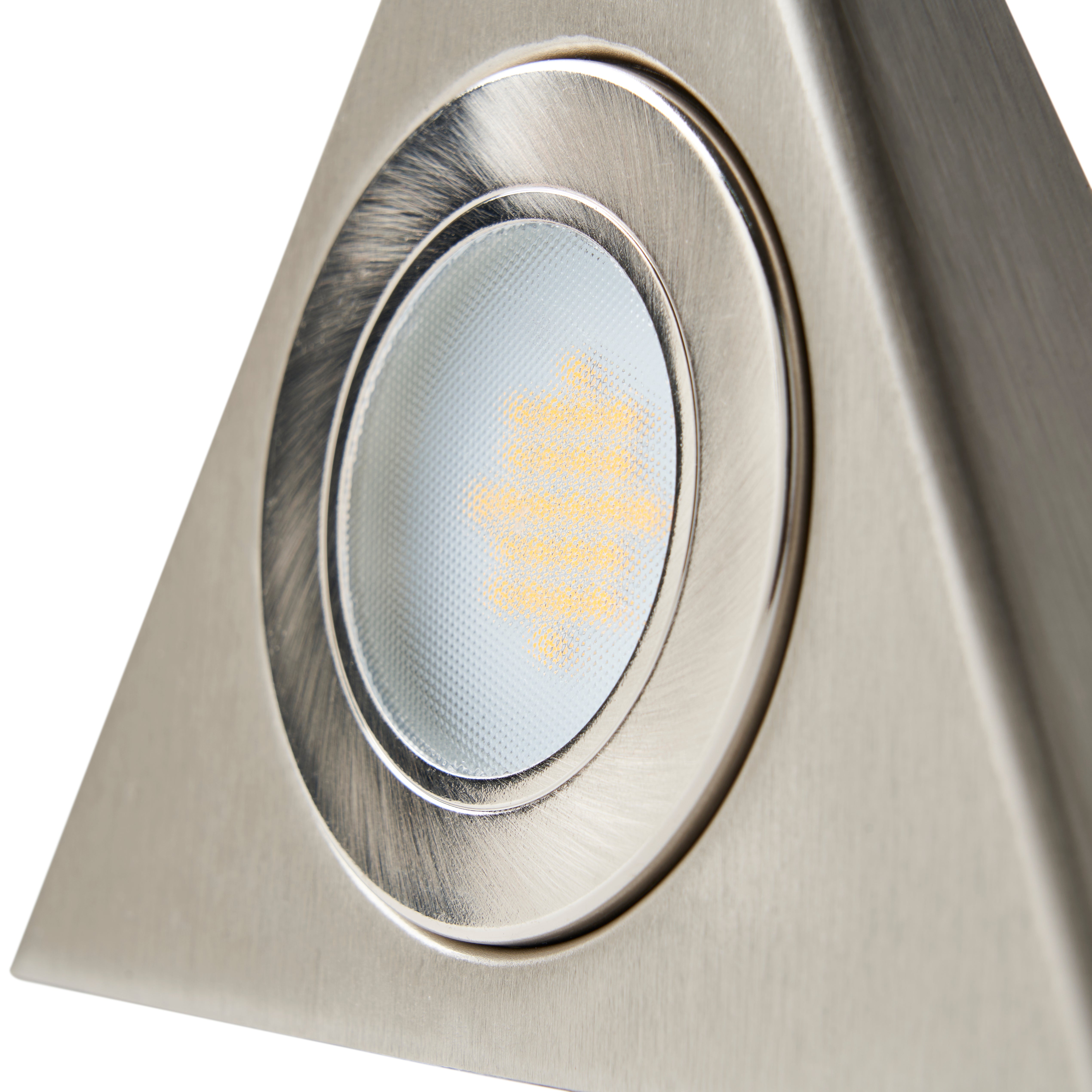 Forum CUL-25319 Fonte Triangular Warm White Under Kitchen Cabinet Light - Satin Nickel