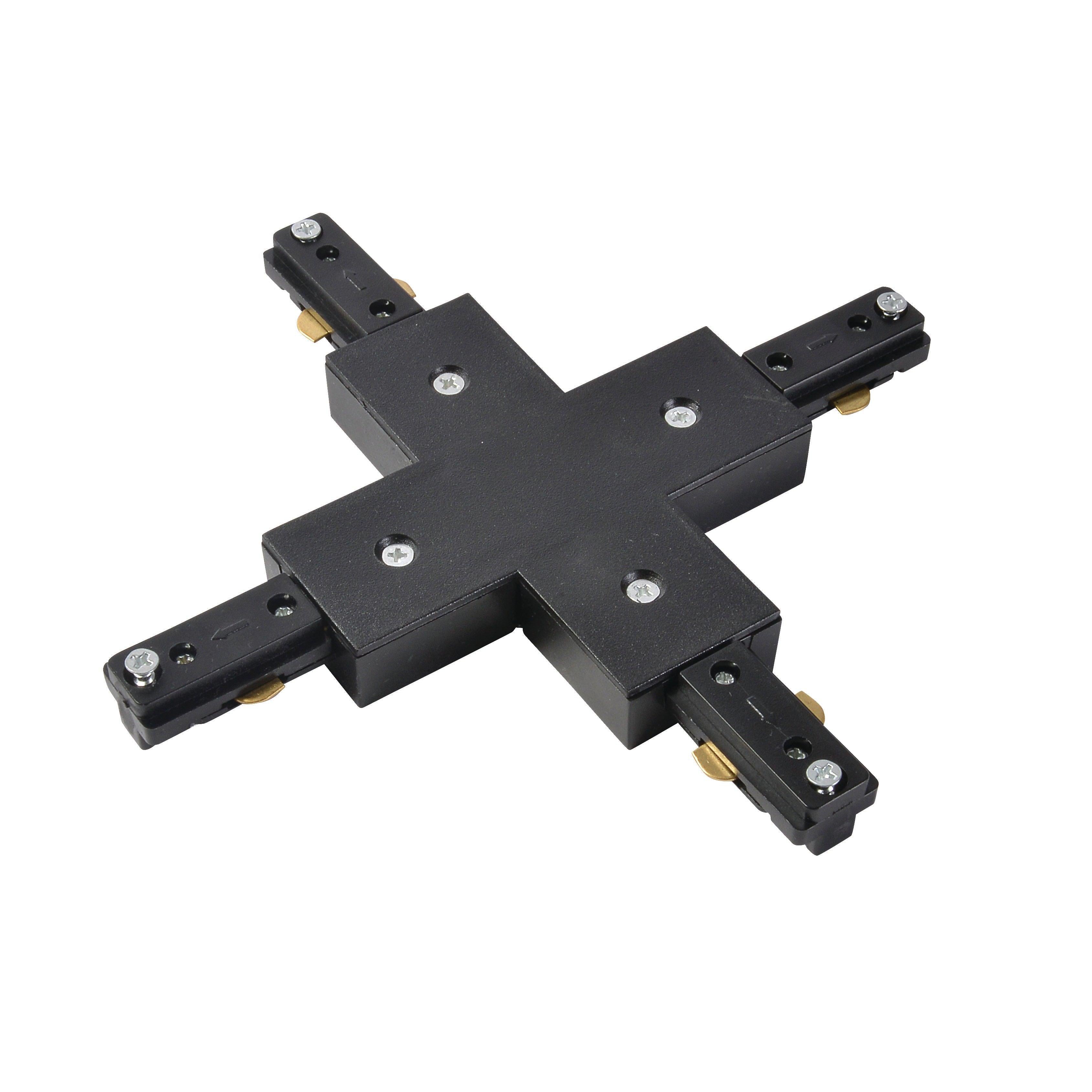 Forum CUL-26340 Tor X Shaped Connector for Single Circuit Mains Track - Black