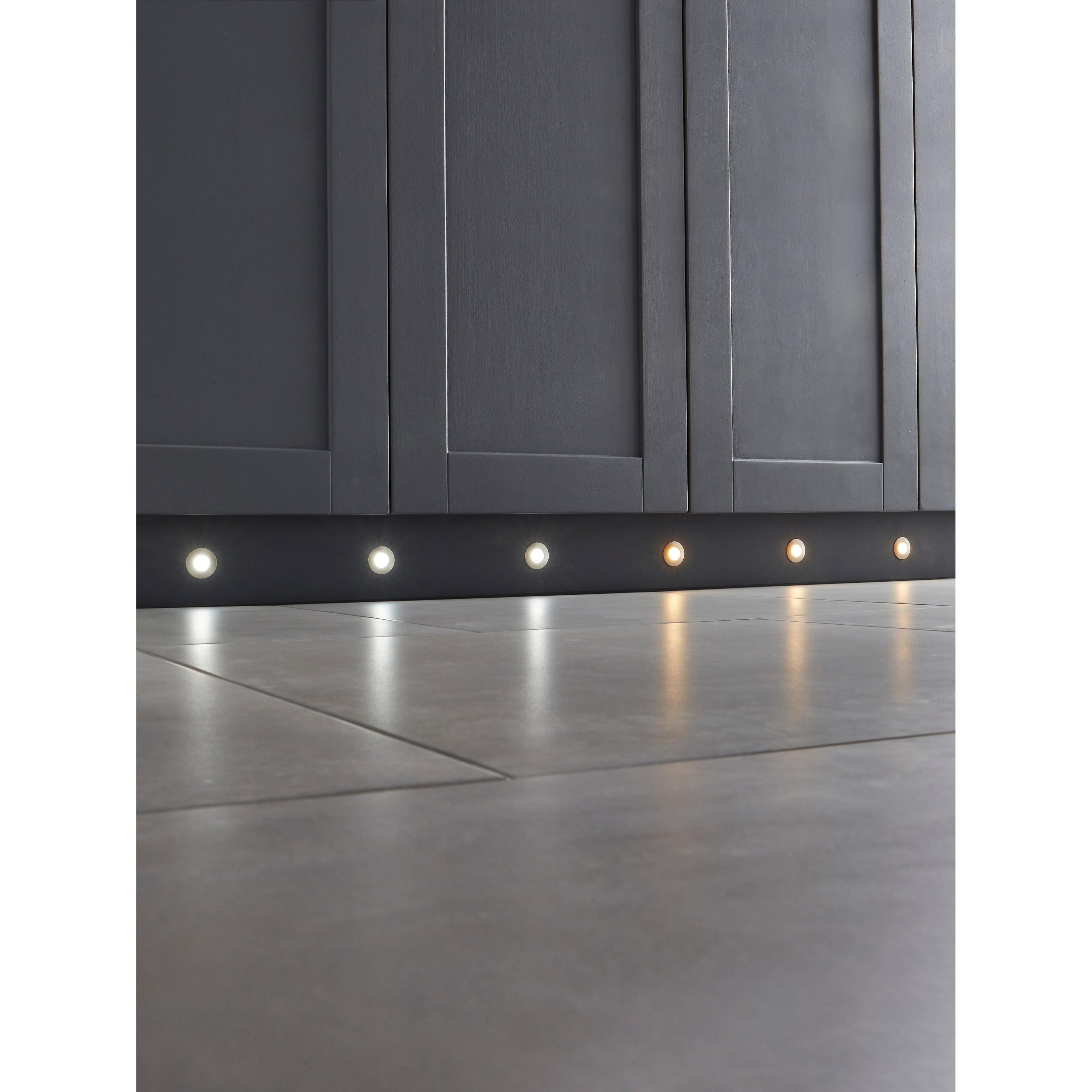 Forum CUL-26465 Ohio Circular Recessed Cool Kitchen Plinth and Outdoor Decking Light - Brushed Steel