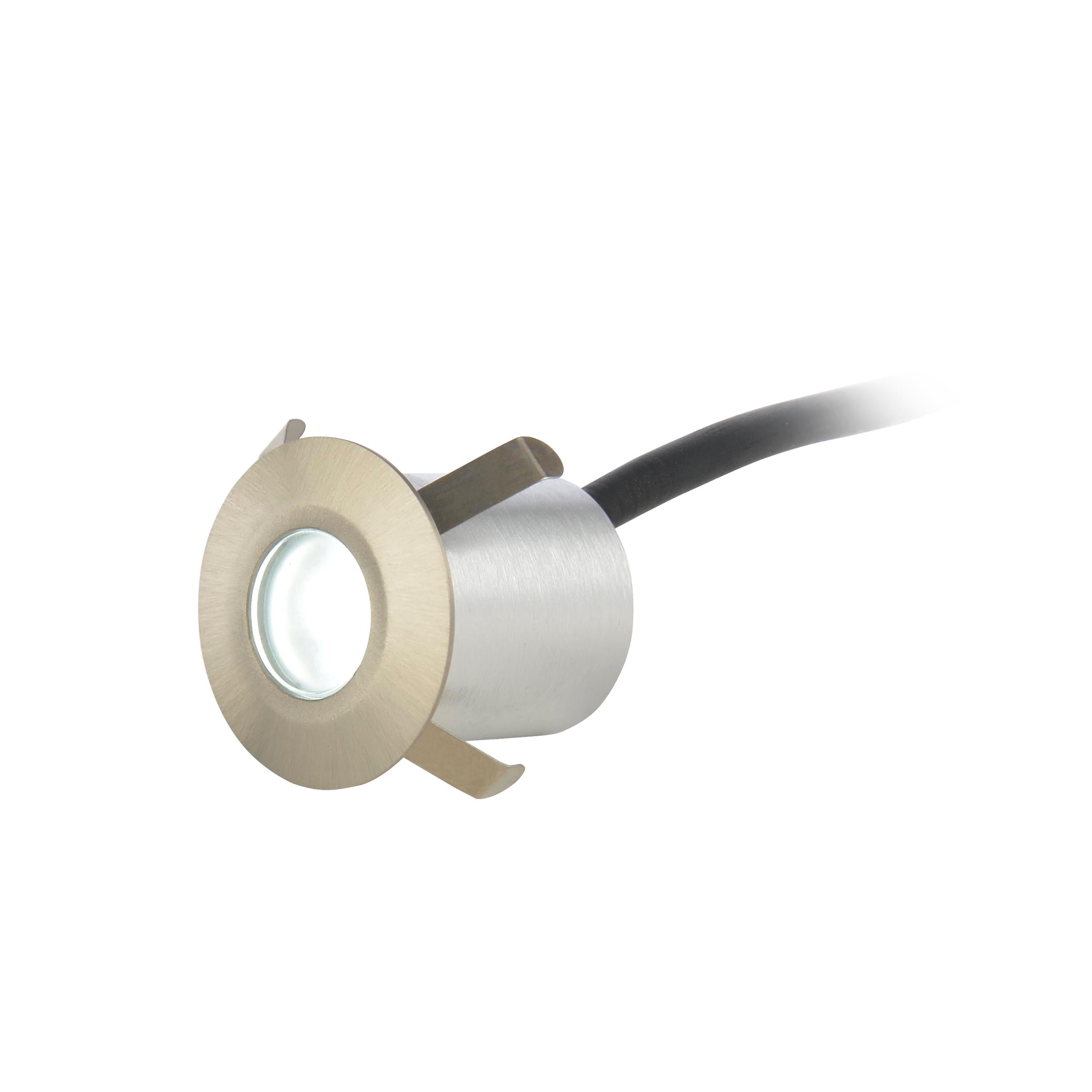 Forum CUL-26465 Ohio Circular Recessed Cool Kitchen Plinth and Outdoor Decking Light - Brushed Steel