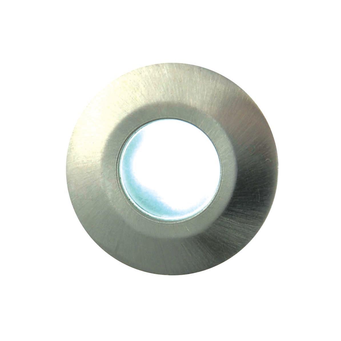 Forum CUL-26465 Ohio Circular Recessed Cool Kitchen Plinth and Outdoor Decking Light - Brushed Steel