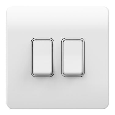 Forum CUL-42501 2 Gang Kinetic Switch Surround For Slim Grid- White (Plate Only)