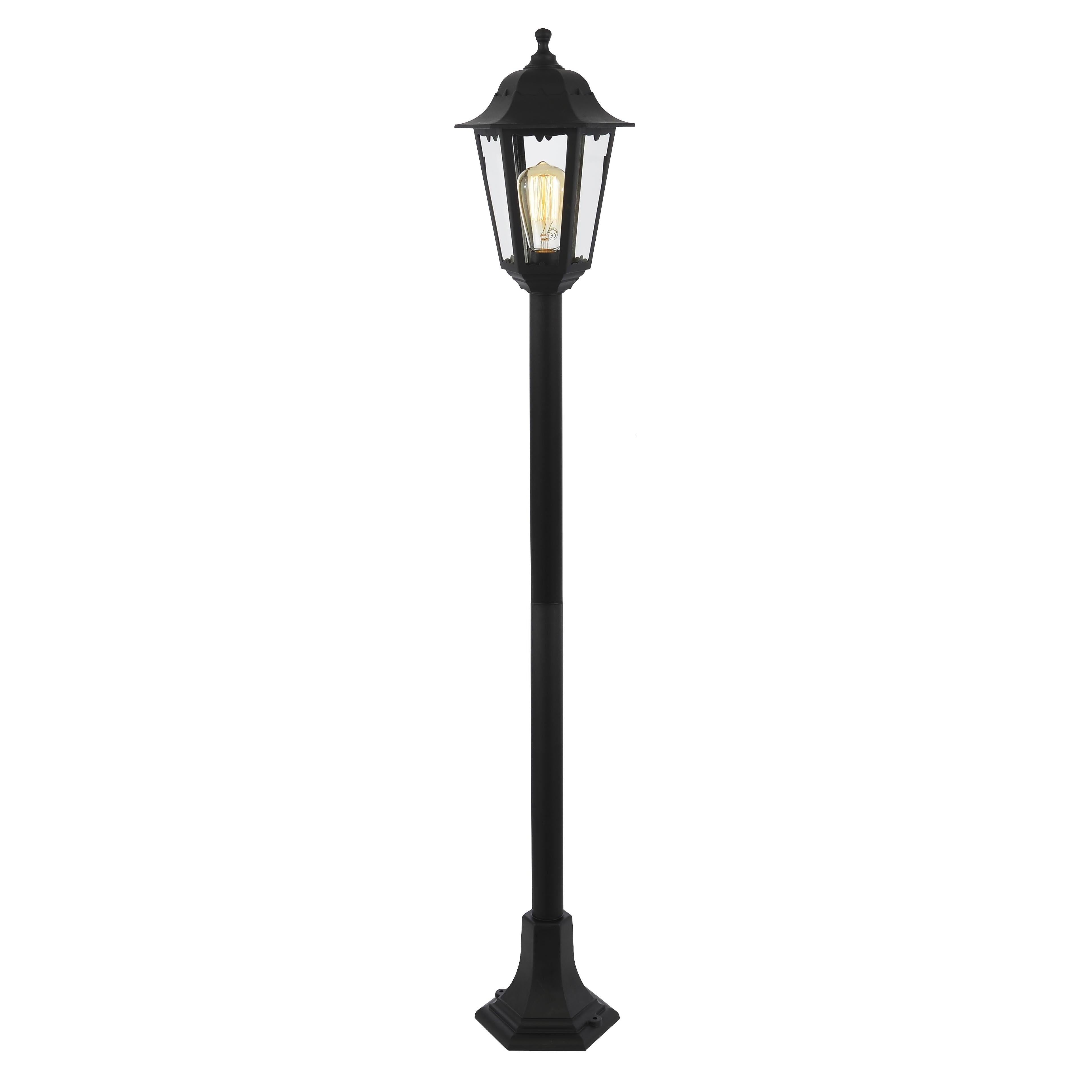 Forum CZ-25148-BLK Bianca Outdoor Polycarbonate Tall Lamp Post Lantern, Black