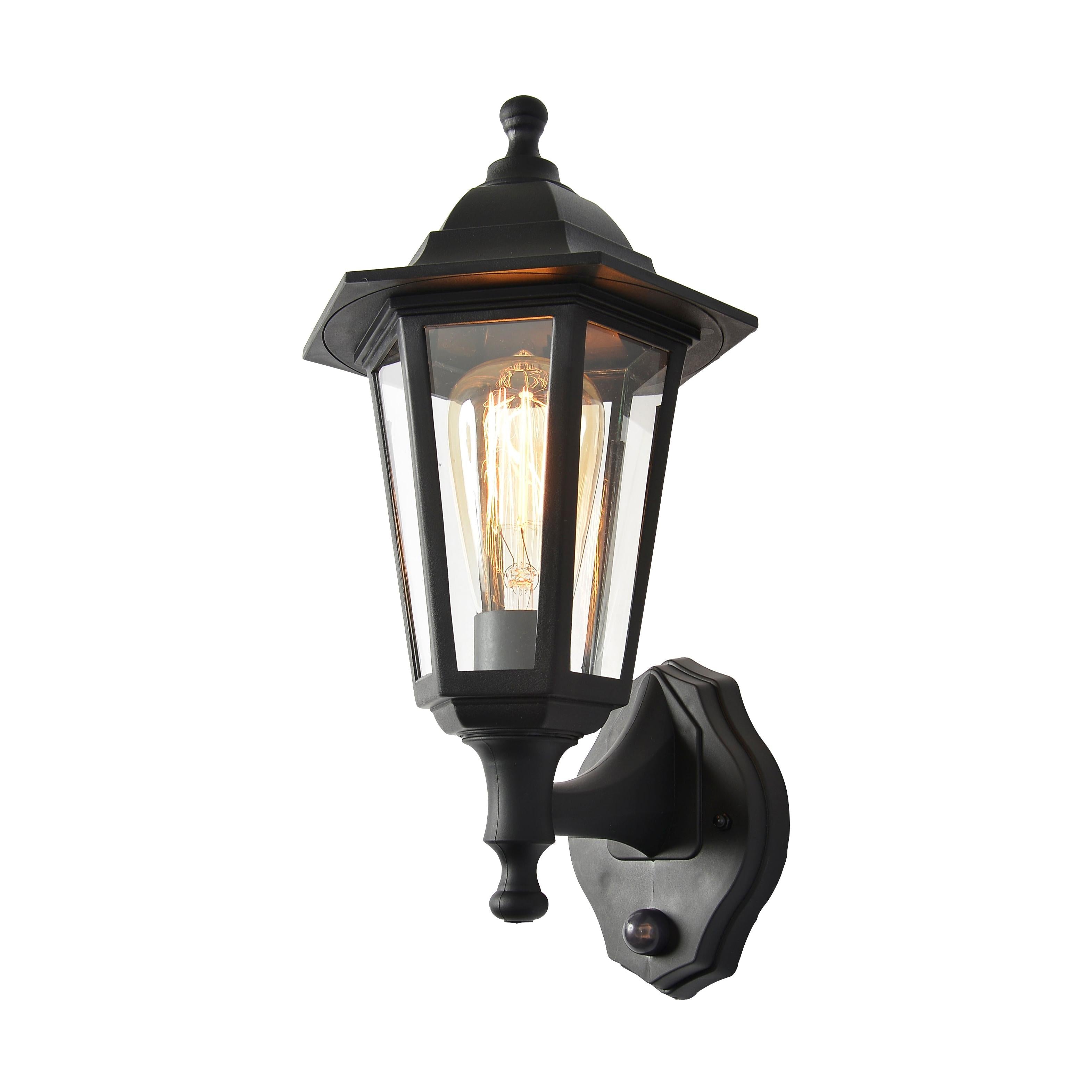 Forum CZ-25150-BLK Bianca Outdoor Polycarbonate Wall Lantern with PIR Sensor, Black