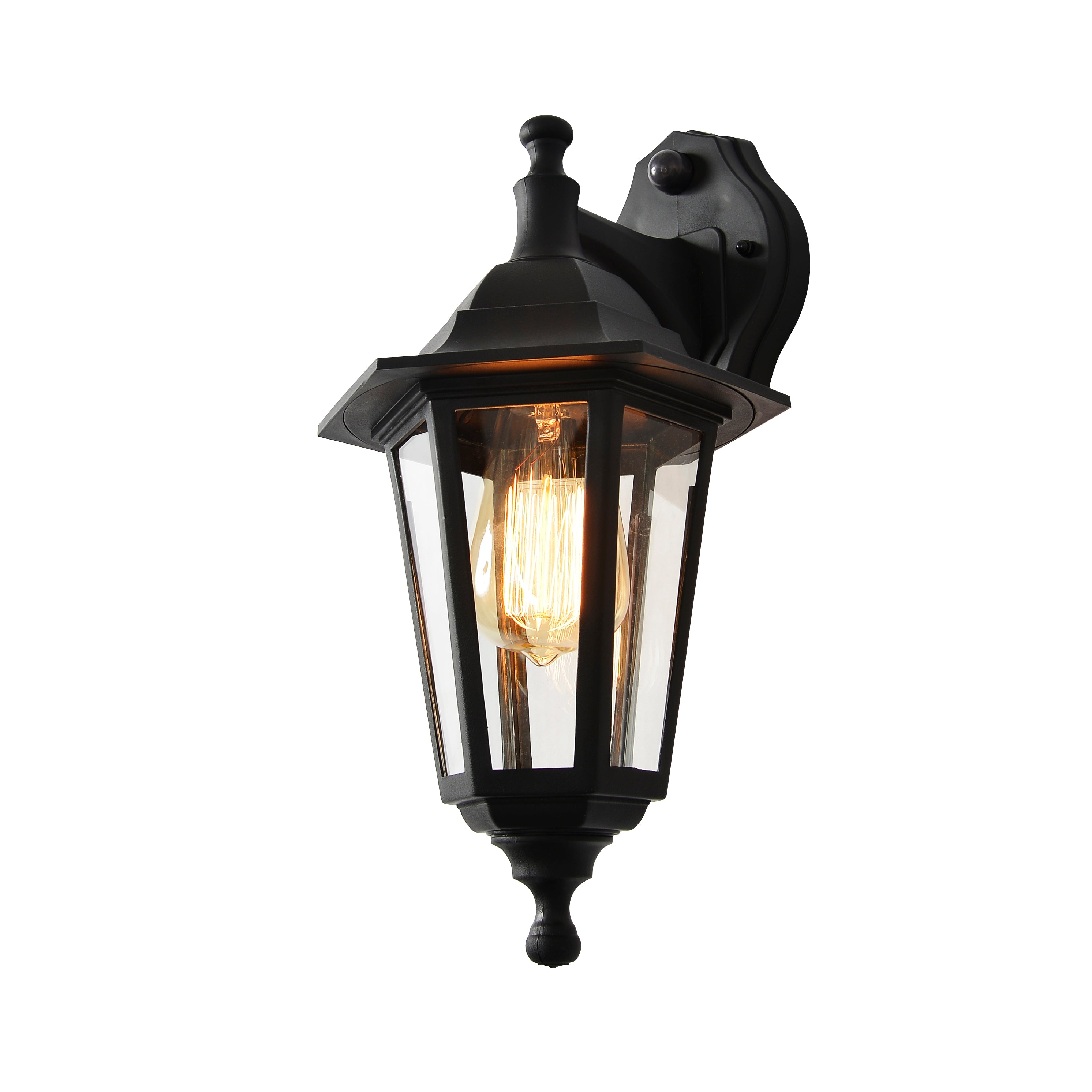 Forum CZ-25150-BLK Bianca Outdoor Polycarbonate Wall Lantern with PIR Sensor, Black