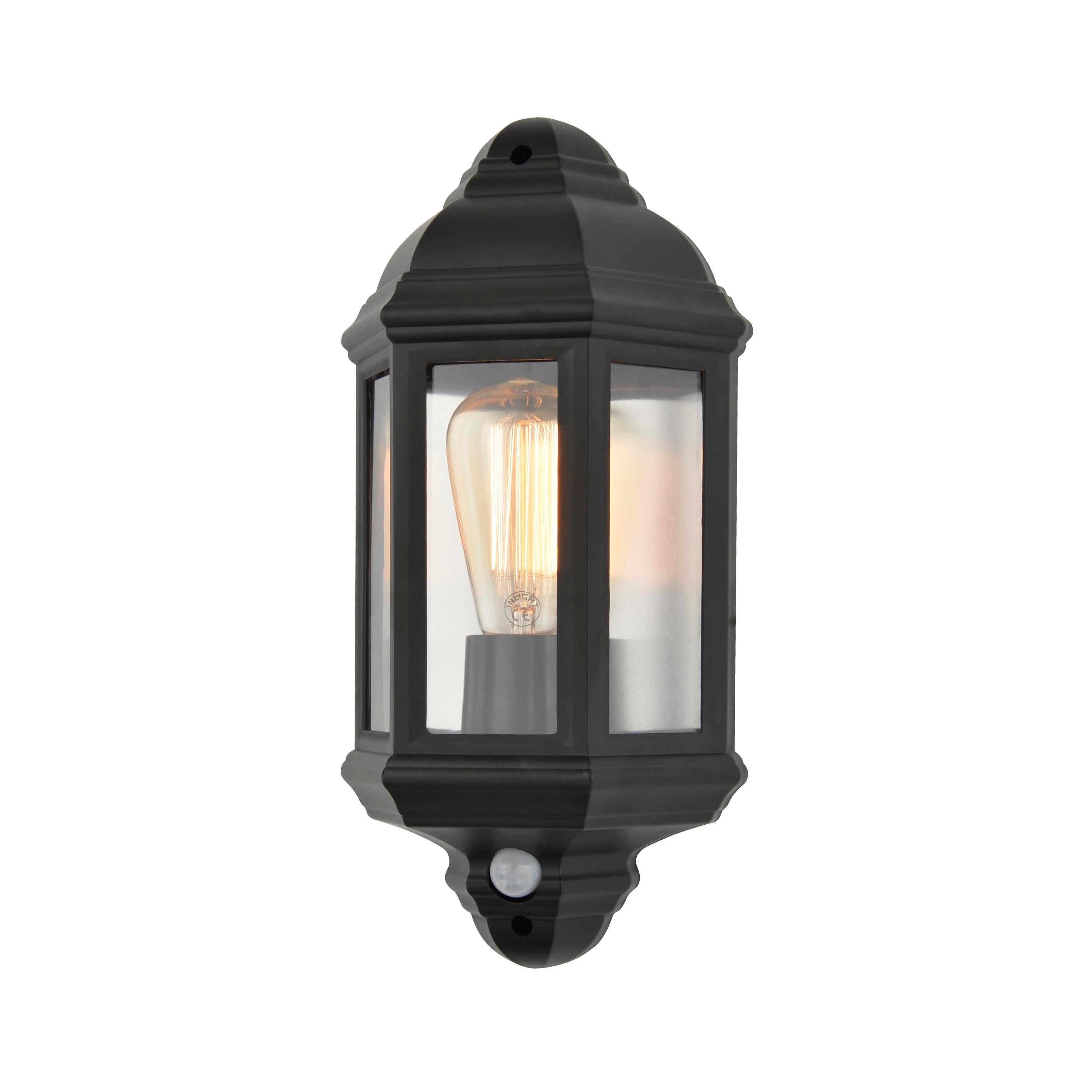 Forum CZ-26743-BLK Athena Outdoor Half Wall Lantern with PIR Sensor, Black