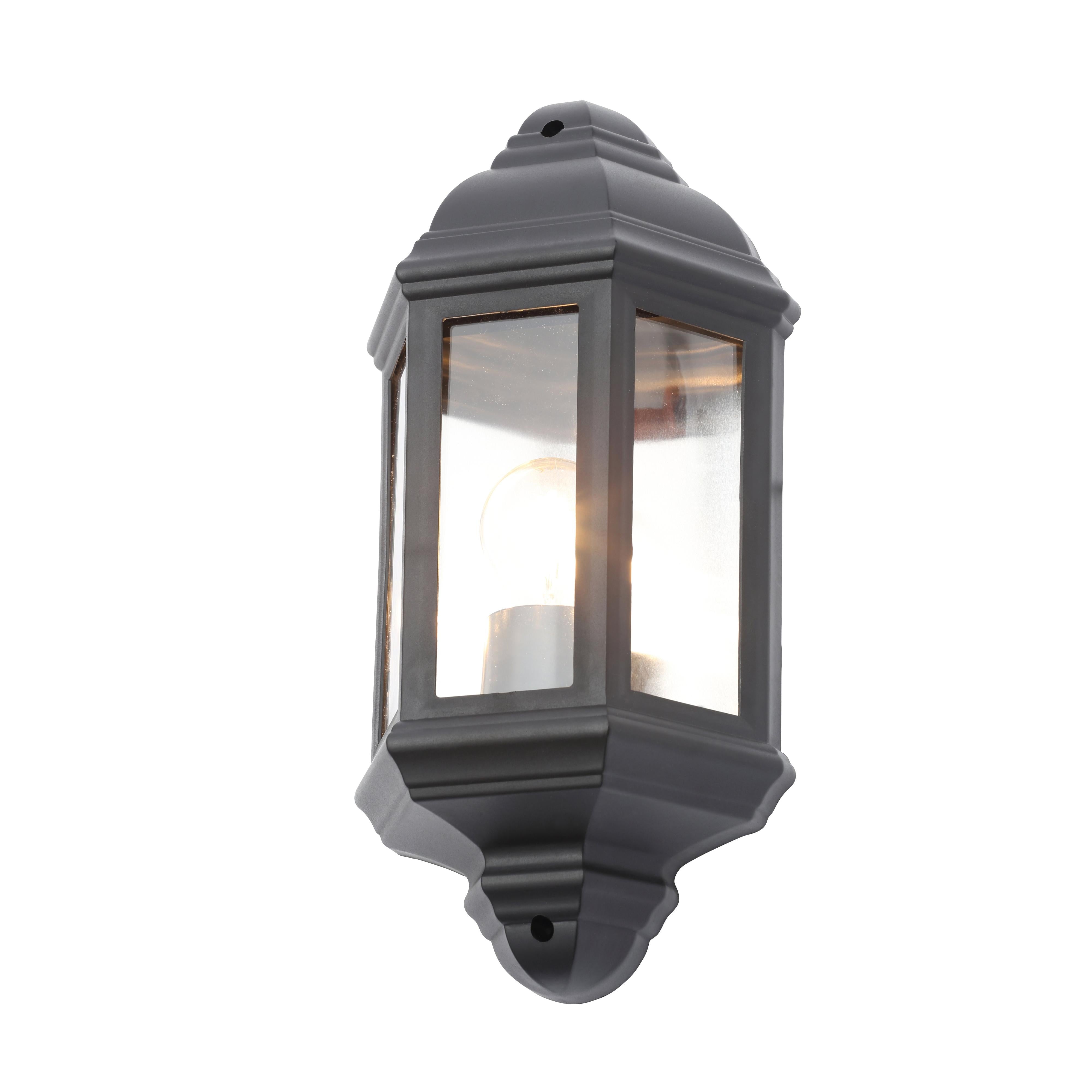Forum CZ-31748-BLK Athena 1 Light Outdoor 3 Sided Lantern Wall Light - Black