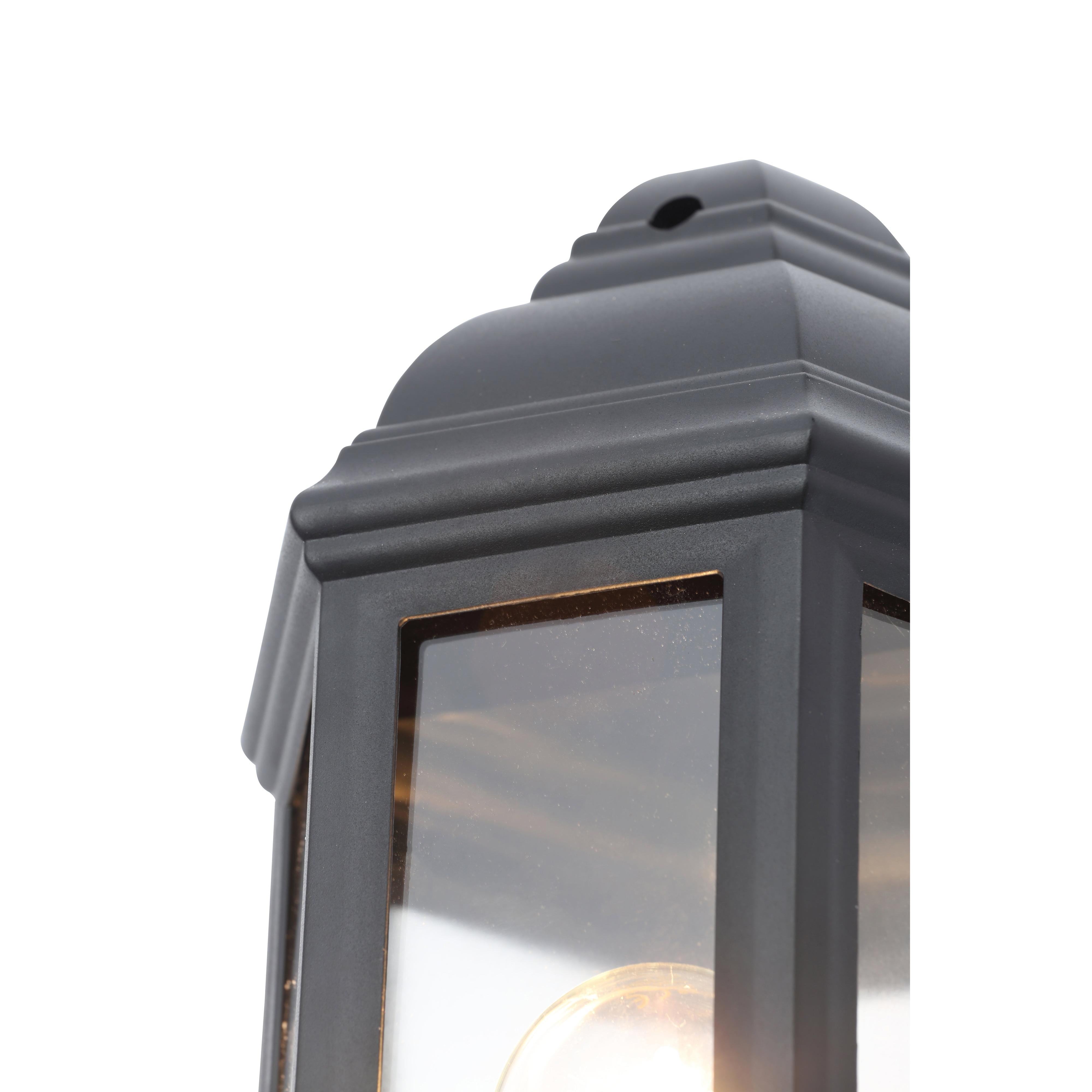Forum CZ-31748-BLK Athena 1 Light Outdoor 3 Sided Lantern Wall Light - Black