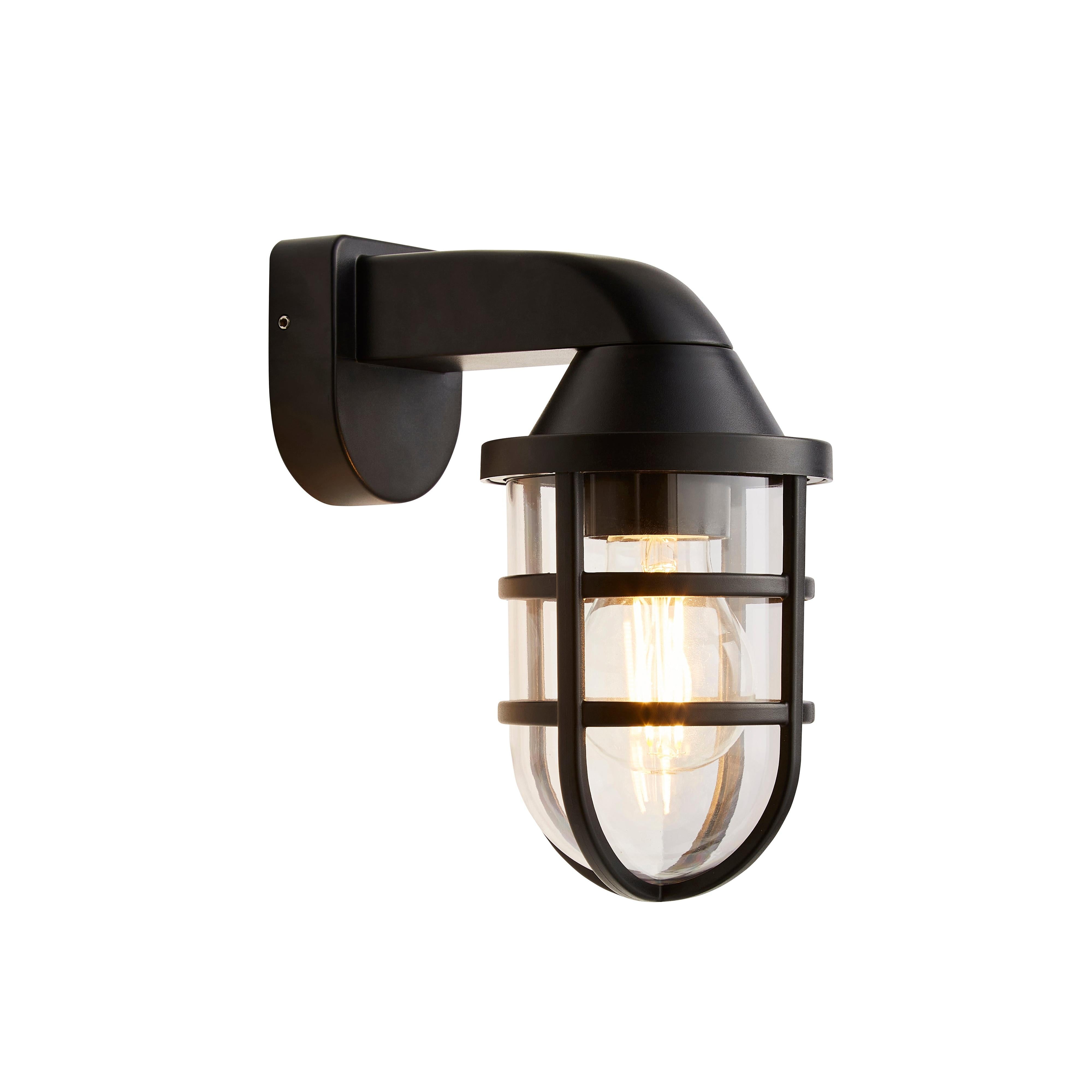 Forum CZ-35742-BLK Jura Outdoor Caged Wall Light, Black