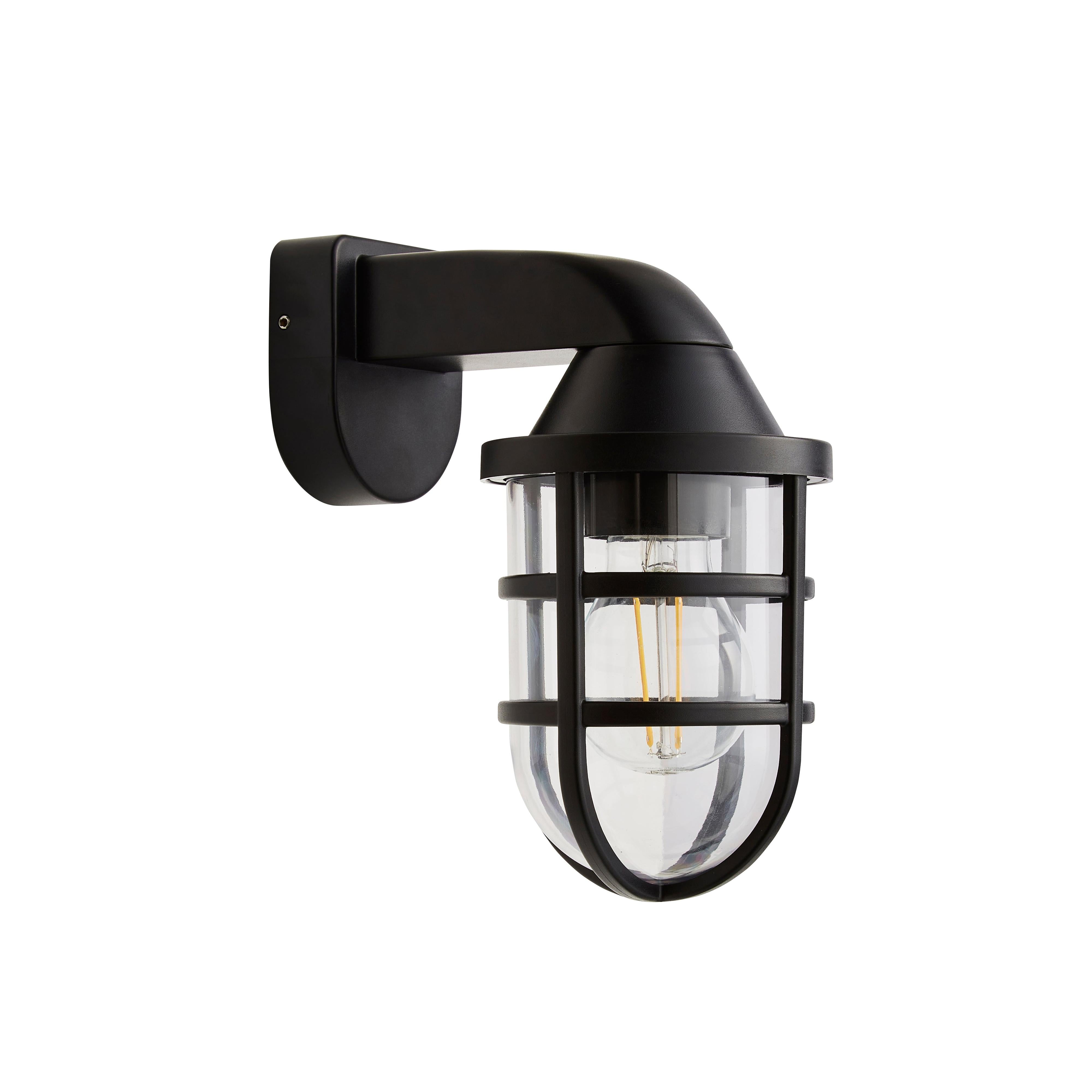 Forum CZ-35742-BLK Jura Outdoor Caged Wall Light, Black