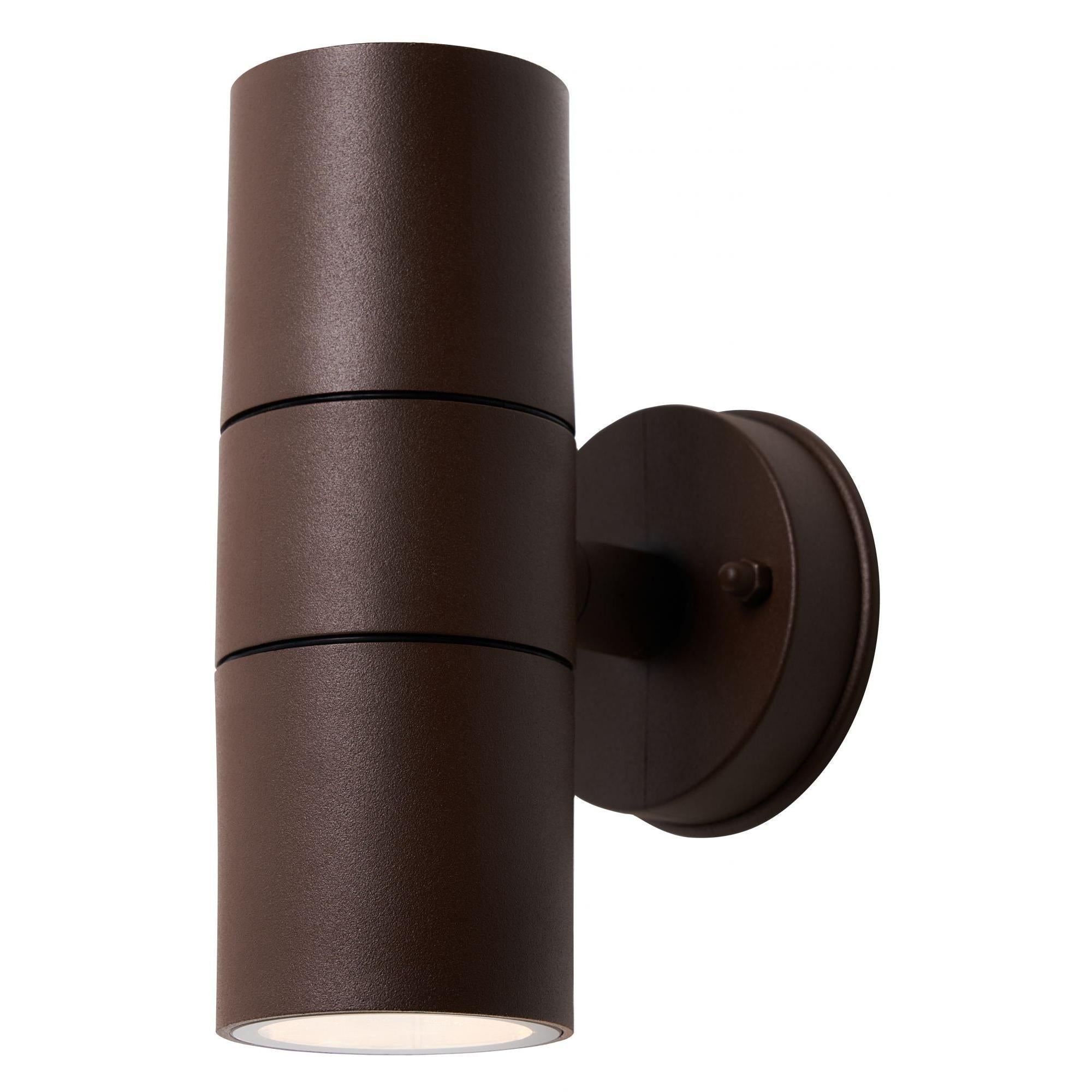 Forum CZ-37502-RUST Arbo Outdoor Up & Down Wall Light with Tempered Glass, Rust